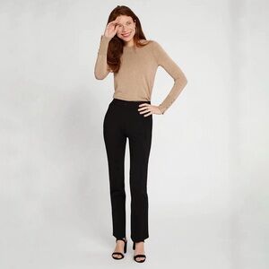 Betabrand Black Straight-Leg Classic Dress Pant Yoga Pant
